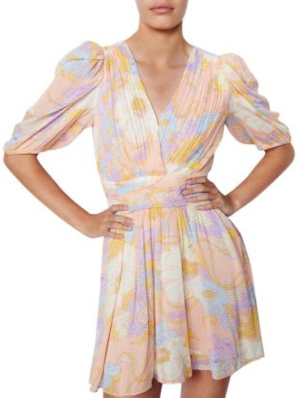 NWT ba&sh Floral Surplice Mini Dress Size M